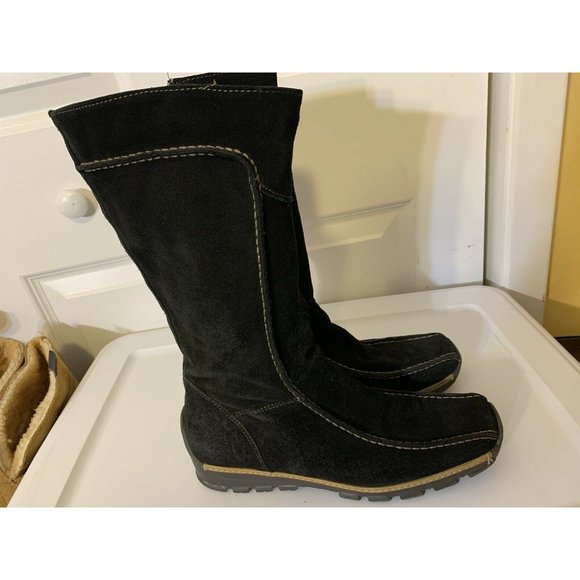 ALDO 12" Winter Boot Women Sz US 9.5 EU 40 Italian Suede Leather MidCalf SideZip - Picture 6 of 9